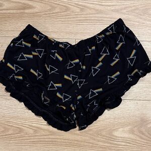Pink Floyd Black Geometric Women's Sleep Shorts